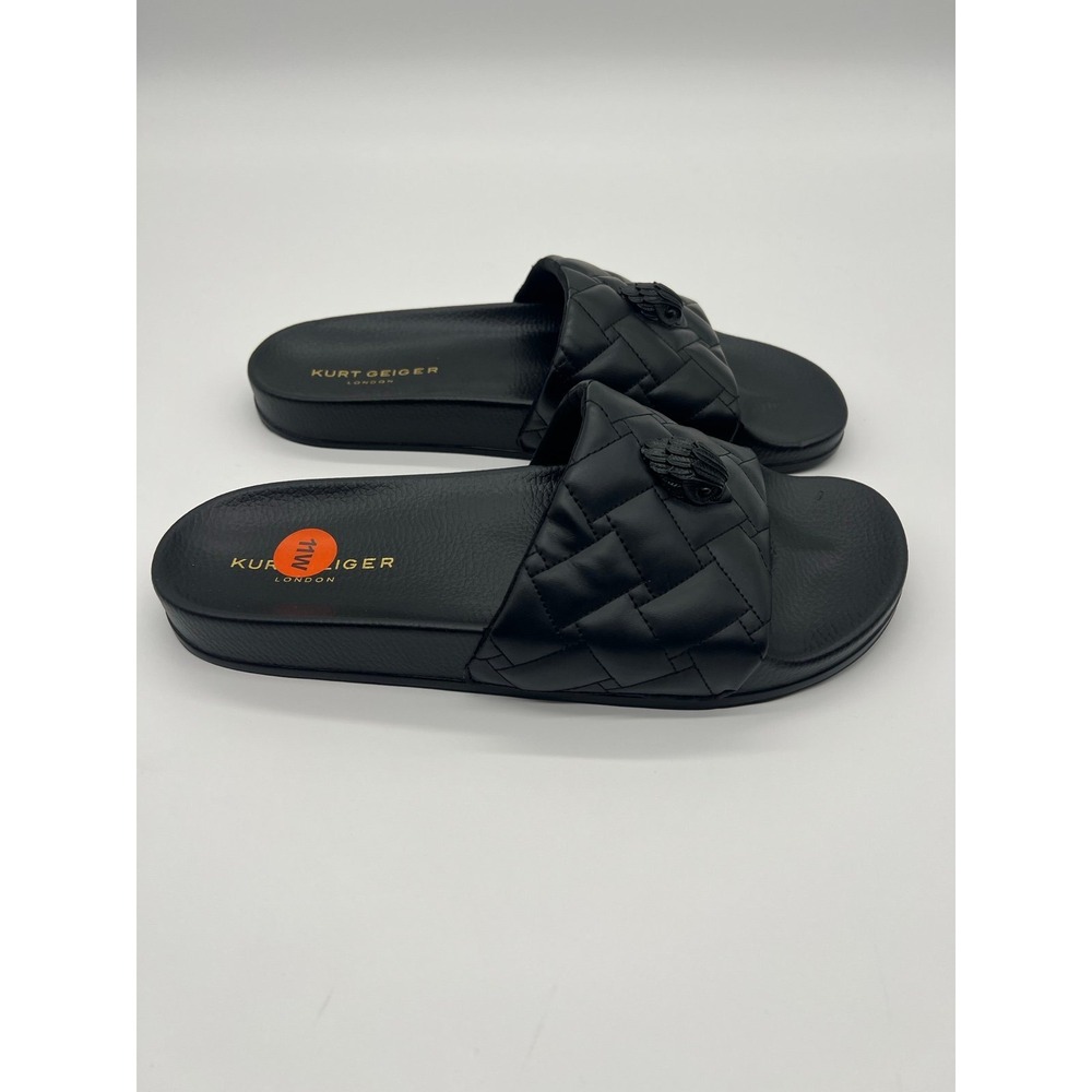 MILO EAGLE Black Quilted Kurt Geiger Slip On Sandal Sz 11 Mens NEW